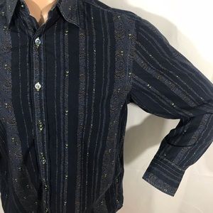 Indigo Palms Blue striped Long Sleeve Shirt Medium